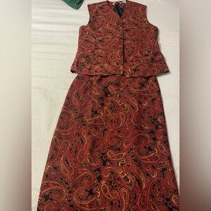 VTG CHAUS 1990’s vest and wrap around skirt outfit